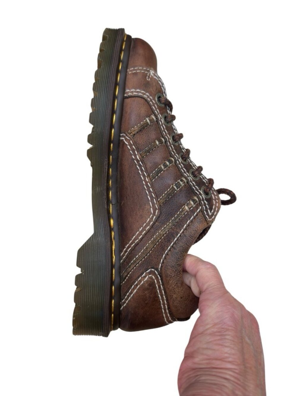Vintage Dr Martens Y2K Chunky Brown Oxford Shoes Leather 8 Men/9 Woman Platform - Picture 7 of 10